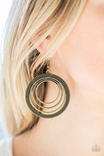 Load image into Gallery viewer, Paparazzi Totally Textured - Brass - Multiple Hoops - Earrings - $5 Jewelry With Ashley Swint