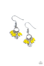 Load image into Gallery viewer, Paparazzi Twinkling Trinkets - Yellow Seed Beads - Silver Hoop Earrings - $5 Jewelry With Ashley Swint