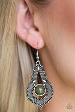 Load image into Gallery viewer, Paparazzi Zoomin Zumba - Green Beaded Center - Studded Rope Textures - Earrings - $5 Jewelry With Ashley Swint