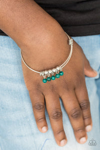 Paparazzi All Roads Lead To ROAM - Green Beads - Silver Wire Coils - Bracelet - $5 Jewelry With Ashley Swint