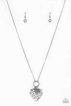 Load image into Gallery viewer, Paparazzi Bountiful Hearts - Blue Rhinestones - Silver Heart Necklace &amp; Earrings - $5 Jewelry With Ashley Swint