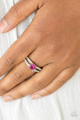 Paparazzi Dream Sparkle - Pink Rhinestone - Dainty Band Ring - $5 Jewelry with Ashley Swint