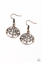 Load image into Gallery viewer, Paparazzi Dream TREEHOUSE - Copper - Tree of Life - Antiqued Shimmer - Earrings - $5 Jewelry With Ashley Swint