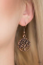 Load image into Gallery viewer, Paparazzi Dream TREEHOUSE - Copper - Tree of Life - Antiqued Shimmer - Earrings - $5 Jewelry With Ashley Swint