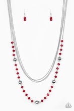 Load image into Gallery viewer, Paparazzi High Standards - Red - Crystal Beads - Silver Chains - Necklace and Earrings - $5 Jewelry With Ashley Swint