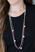 Load image into Gallery viewer, Paparazzi High Standards - Red - Crystal Beads - Silver Chains - Necklace and Earrings - $5 Jewelry With Ashley Swint