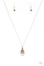 Load image into Gallery viewer, Paparazzi Just Drop It!- Brown Moonstone - Silver Necklace &amp; Earrings - $5 Jewelry With Ashley Swint