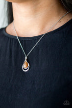 Load image into Gallery viewer, Paparazzi Just Drop It!- Brown Moonstone - Silver Necklace &amp; Earrings - $5 Jewelry With Ashley Swint