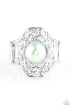 Load image into Gallery viewer, Paparazzi Pearl Princess - Green Pearls - Silver Ring - $5 Jewelry With Ashley Swint