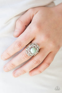 Paparazzi Pearl Princess - Green Pearls - Silver Ring - $5 Jewelry With Ashley Swint