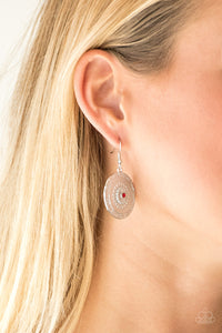 Paparazzi Peppy Poppy - Red Rhinestone - Silver Earrings - $5 Jewelry With Ashley Swint