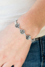 Load image into Gallery viewer, Paparazzi Poppy Posh - Silver Flowers Bracelet - $5 Jewelry With Ashley Swint