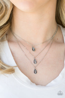 Paparazzi Radiant Rainfall - White Rhinestones Necklace & Earrings - $5 Jewelry With Ashley Swint