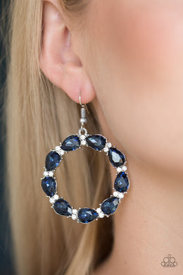 Paparazzi Accessories - Ring Around The Rhinestones - Blue - Teardrop Gems - Earrings - $5 Jewelry With Ashley Swint