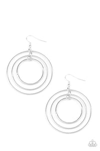 Paparazzi Rippling Radiance - Silver - Serrated Hoops - Earrings - $5 Jewelry With Ashley Swint