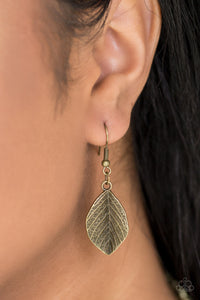 Serenely Sequoia - Brass - Necklace and matching Leaf Earrings - $5 Jewelry With Ashley Swint