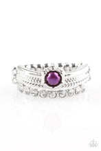 Load image into Gallery viewer, Paparazzi STAR Raving Mad! - Purple - White Rhinestones - Dainty Band Ring - $5 Jewelry With Ashley Swint
