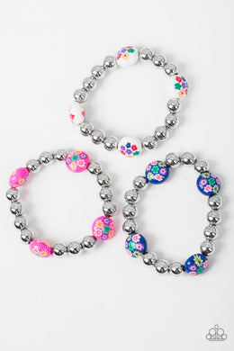 Paparazzi Starlet Shimmer Bracelets - 10 - Flowers on Silver - Pink, White, Blue, Green - $5 Jewelry With Ashley Swint