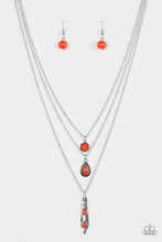 Load image into Gallery viewer, Paparazzi Tahitian Princess - Red Beads - Silver Layered Necklace and matching Earrings - $5 Jewelry With Ashley Swint