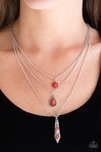 Load image into Gallery viewer, Paparazzi Tahitian Princess - Red Beads - Silver Layered Necklace and matching Earrings - $5 Jewelry With Ashley Swint