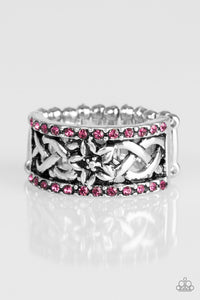 Paparazzi Tropical Springs - Pink Rhinestones - Silver Ring - $5 Jewelry With Ashley Swint