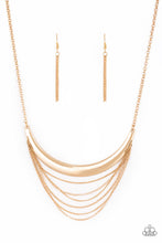 Load image into Gallery viewer, Paparazzi Way Wayfarer - Gold - Glistening Crescent - Necklace and matching Earrings - $5 Jewelry With Ashley Swint
