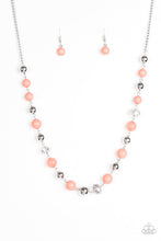 Load image into Gallery viewer, Paparazzi Weekend Getaway - Orange / Coral - Crystal Beads - Silver Chain Necklace &amp; Earrings - $5 Jewelry With Ashley Swint