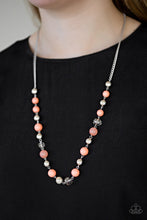 Load image into Gallery viewer, Paparazzi Weekend Getaway - Orange / Coral - Crystal Beads - Silver Chain Necklace &amp; Earrings - $5 Jewelry With Ashley Swint