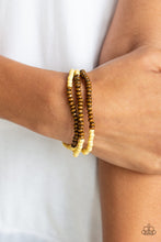 Load image into Gallery viewer, Paparazzi Woodland Wanderer - Yellow Stones - Wooden Beads Bracelet - $5 Jewelry with Ashley Swint