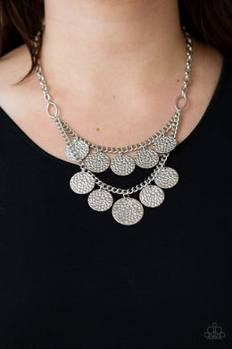Paparazzi Works Every CHIME - Silver - Discs Multi Chain - Necklace and matching Earrings - $5 Jewelry With Ashley Swint