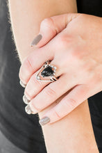 Load image into Gallery viewer, Paparazzi The Bold and The BEAD-iful - Black Bead - Silver Ring - $5 Jewelry With Ashley Swint