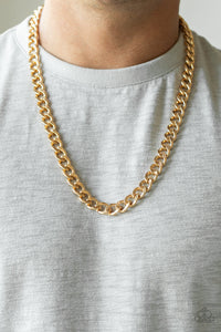Paparazzi Alpha - Gold - Thick Curb Chain - Necklace - Men's Collection - $5 Jewelry with Ashley Swint