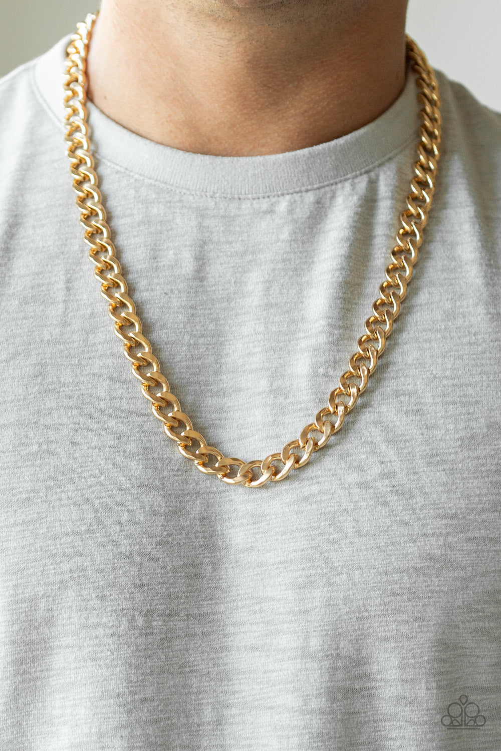 Paparazzi Alpha - Gold - Thick Curb Chain - Necklace - Men's Collection - $5 Jewelry with Ashley Swint