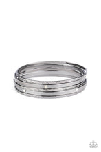 Load image into Gallery viewer, Paparazzi Be There With Baubles On - Black - White Rhinestones - Set of 5 Bangle Bracelets - $5 Jewelry with Ashley Swint