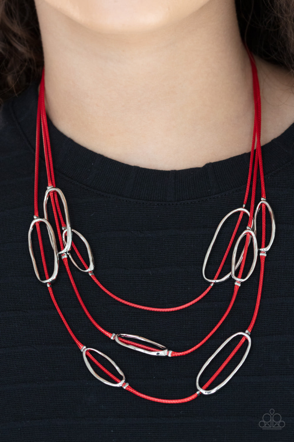PRE-ORDER - Paparazzi Check Your CORD-inates - Red - Necklace & Earrings - $5 Jewelry with Ashley Swint