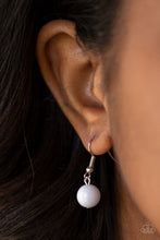 Load image into Gallery viewer, Paparazzi Cool Cascade - White - Fringe, Crystal Beads - Silver Chain Necklace &amp; Earrings - $5 Jewelry With Ashley Swint