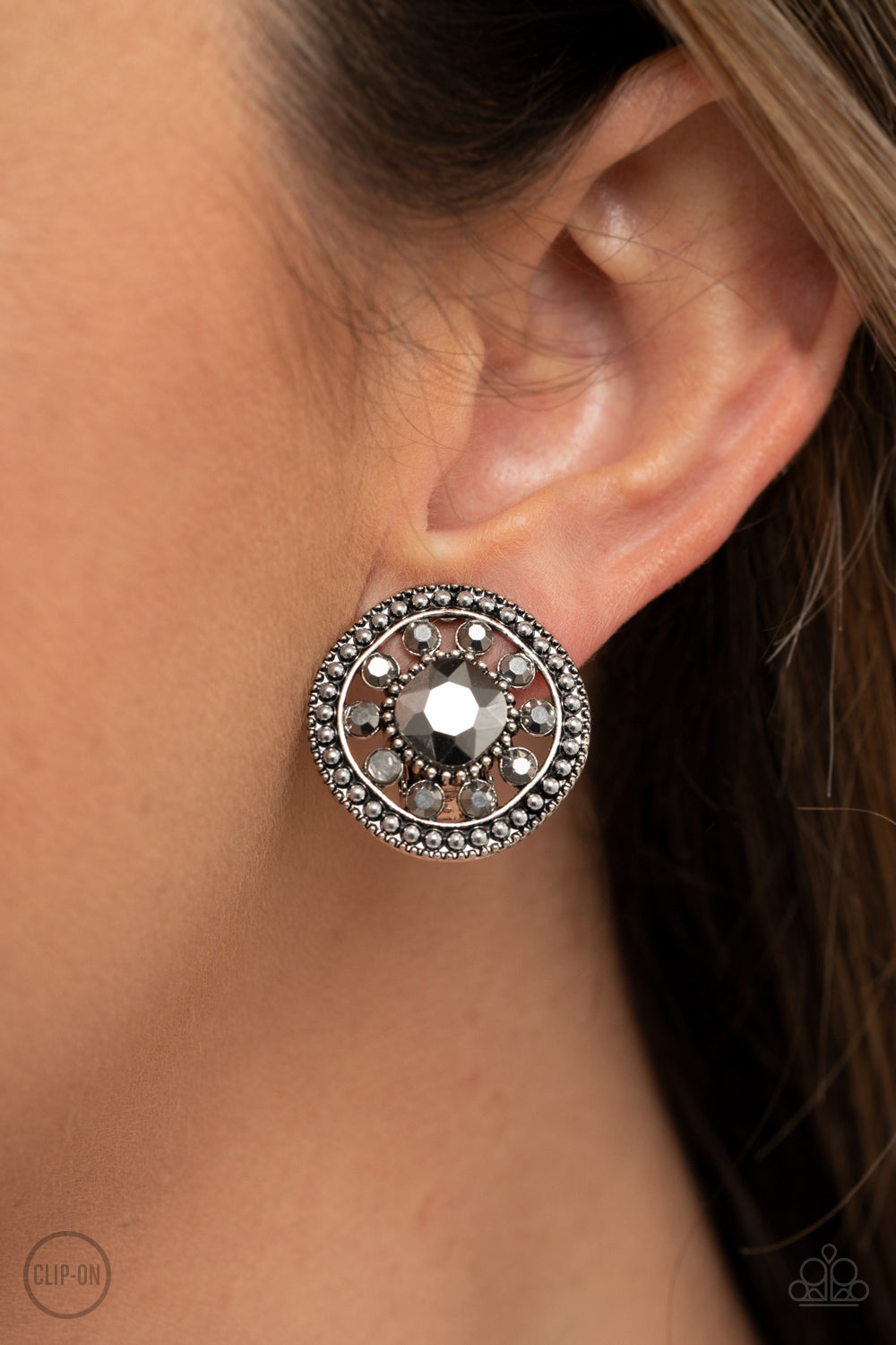 PRE-ORDER - Paparazzi Dazzling Definition - Silver - Clip On Earrings - $5 Jewelry with Ashley Swint