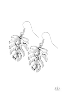 Paparazzi Desert Palms - Silver Palm Leaf - Earrings - $5 Jewelry With Ashley Swint