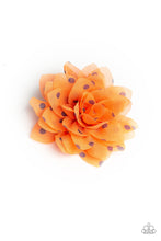 Load image into Gallery viewer, Paparazzi Dot Dot Dot - Orange - Polka Dots - Chiffon Petals - Hair Clip - $5 Jewelry with Ashley Swint