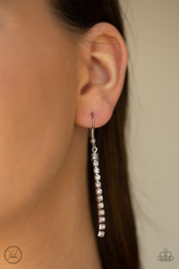 Paparazzi Empo-HER-ment - White Rhinestones - Silver Chain - Choker Necklace & Earrings - $5 Jewelry with Ashley Swint