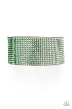 Load image into Gallery viewer, Paparazzi Fade Out - Green - Rhinestones fade from light to dark Green - Ombre - Bracelet - $5 Jewelry with Ashley Swint