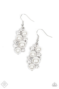 PRE-ORDER - Paparazzi Fond of Baubles - White Pearls - Earrings - Trend Blend Fashion Fix Exclusive October 2021 - $5 Jewelry with Ashley Swint