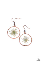 Load image into Gallery viewer, PRE-ORDER - Paparazzi Happily Ever Eden - Copper - Flower Encased in Glass - Earrings - $5 Jewelry with Ashley Swint