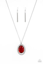 Load image into Gallery viewer, Paparazzi Metro Must-Have - Red Gem - White Rhinestones - Necklace and matching Earrings - $5 Jewelry With Ashley Swint