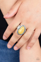 Load image into Gallery viewer, Paparazzi Mineral Mood - Yellow - Teardrop Stone - Silver Ring - $5 Jewelry with Ashley Swint