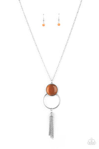 PRE-ORDER - Paparazzi Nice To GLOW You - Orange Cat's Eye Stone - Necklace & Earrings - $5 Jewelry with Ashley Swint