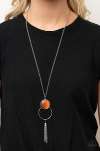 PRE-ORDER - Paparazzi Nice To GLOW You - Orange Cat's Eye Stone - Necklace & Earrings - $5 Jewelry with Ashley Swint