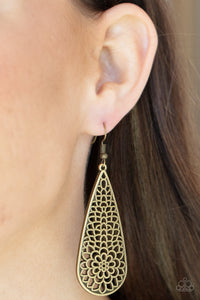 PRE-ORDER - Paparazzi Posy Pasture - Brass - Earrings - $5 Jewelry with Ashley Swint