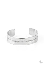 Load image into Gallery viewer, Paparazzi Raw Razzle - White Rhinestones - Silver Cuff Bracelet - $5 Jewelry with Ashley Swint