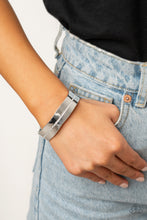 Load image into Gallery viewer, Paparazzi Raw Razzle - White Rhinestones - Silver Cuff Bracelet - $5 Jewelry with Ashley Swint